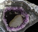 Purple Amethyst Geode With Calcite Crystals #30929-2